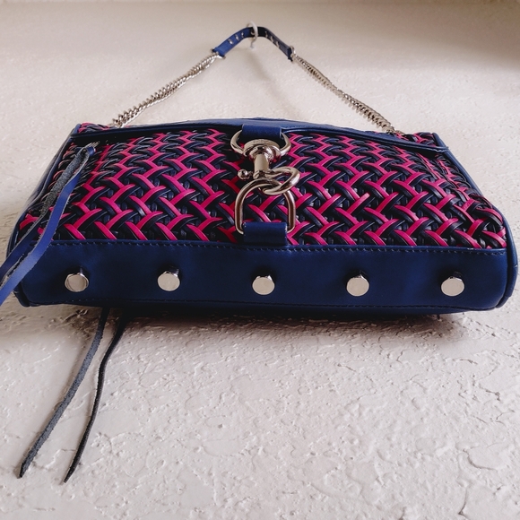 Rebecca Minkoff Mac Woven H045E650 Poppy Pink bag RARE - Picture 5 of 11